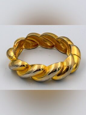 Twisted Rope Clamper Bracelet Vintage Gold